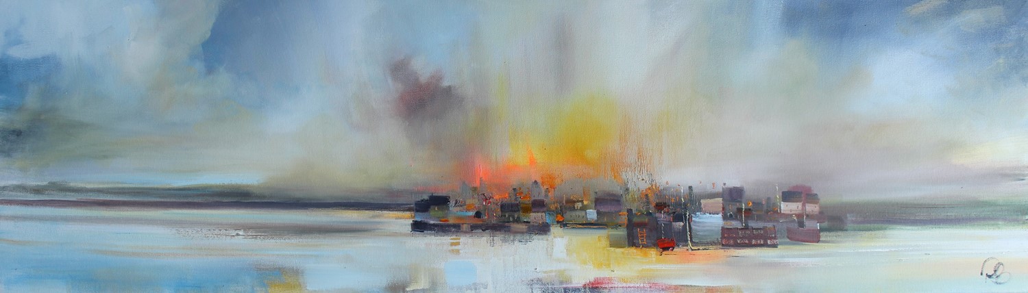 'The harbour lighting up' by artist Rosanne Barr